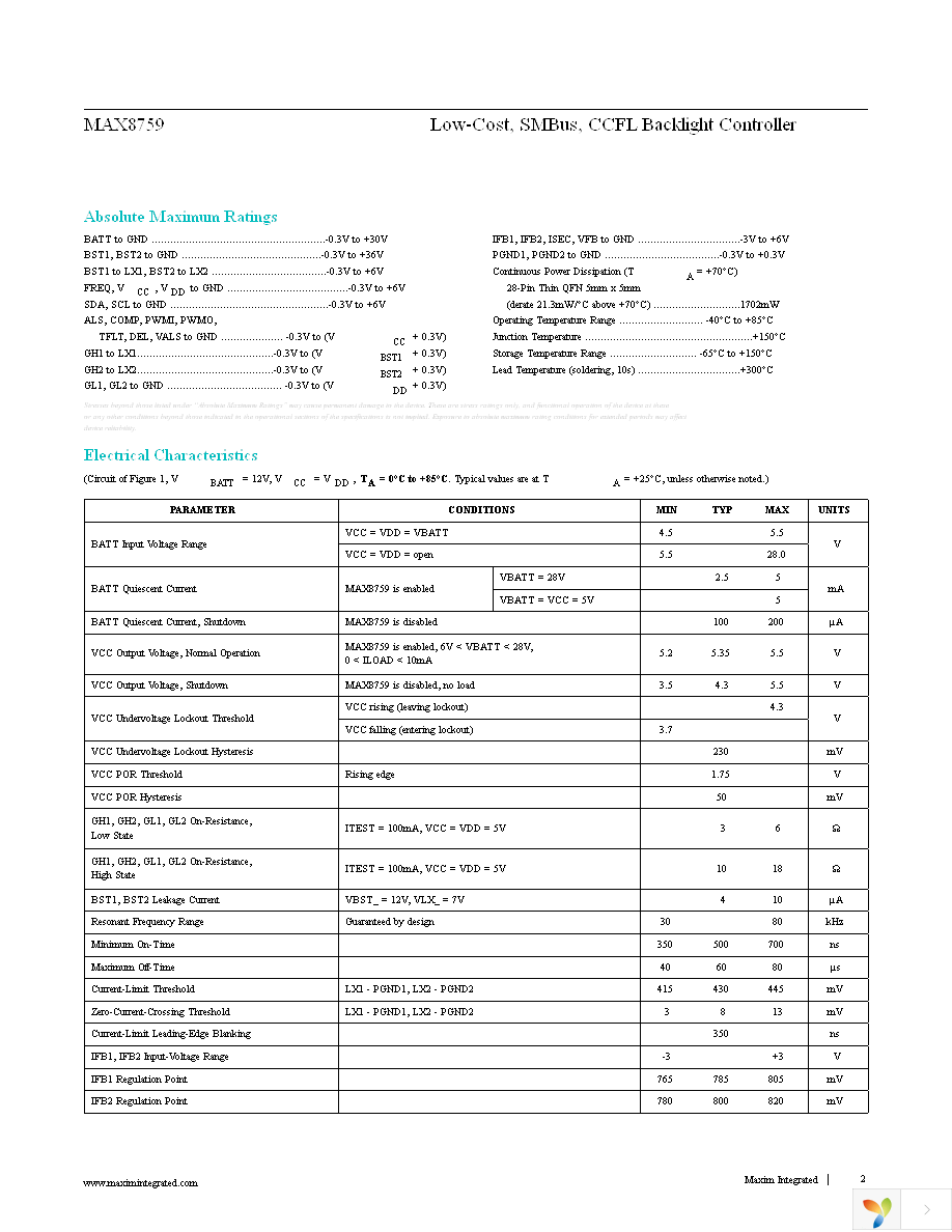 MAX8759ETI+ Page 2