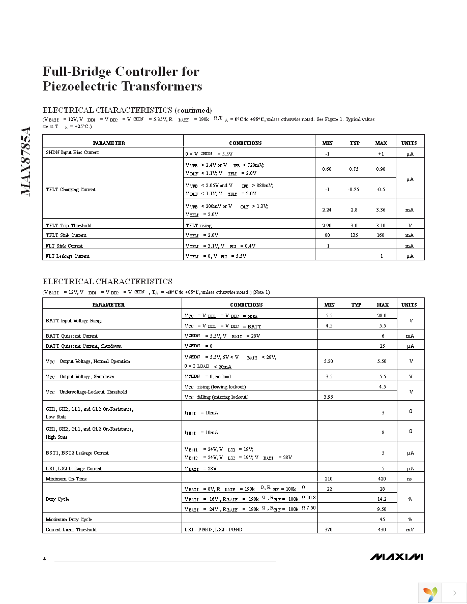 MAX8785AETI+ Page 4