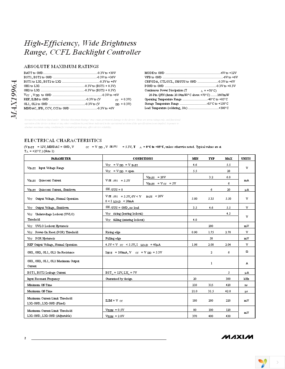 MAX1996AETI+T Page 2