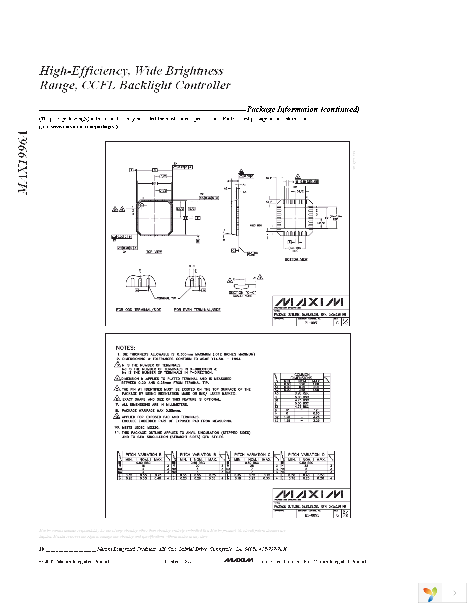 MAX1996AETI+T Page 28