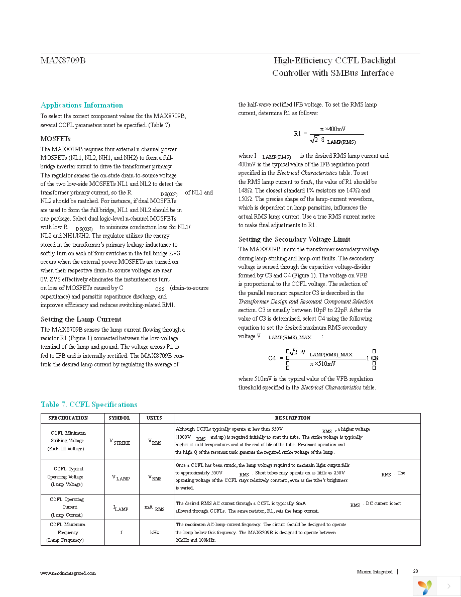 MAX8709BETI+T Page 20