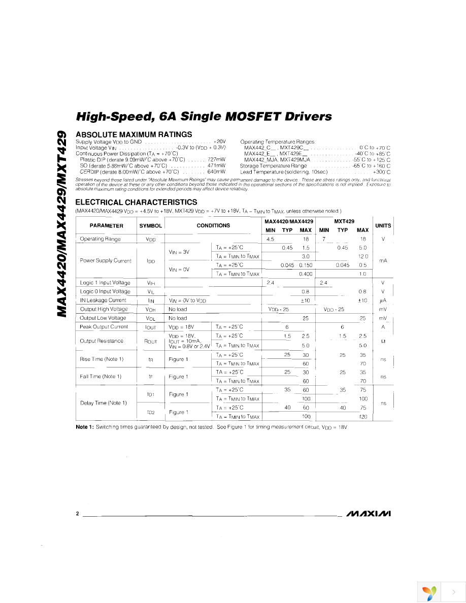 MAX4420ESA+ Page 2