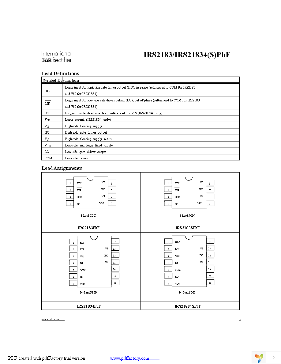 IRS21834SPBF Page 5