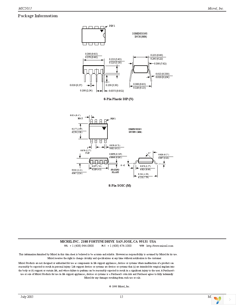 MIC5013YN Page 15