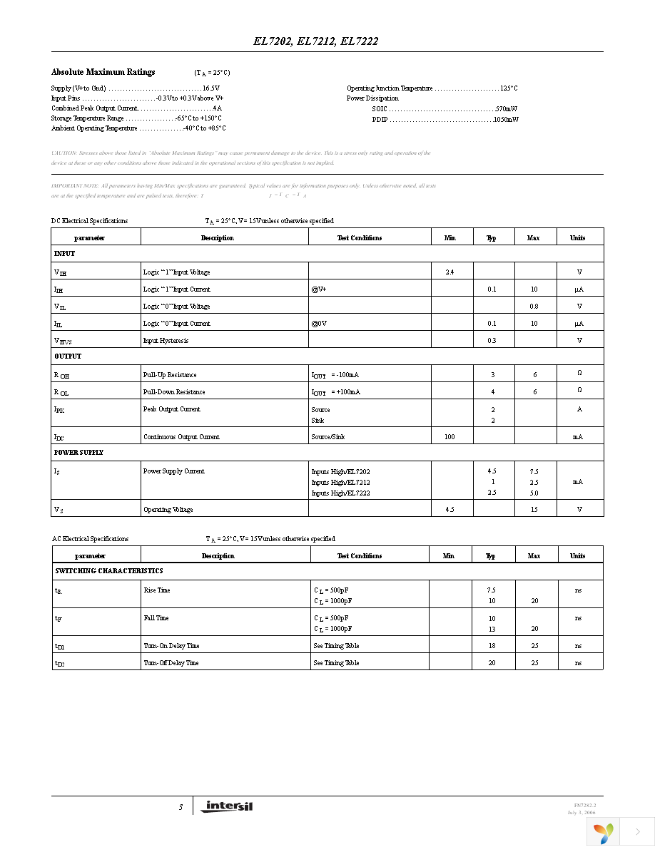 EL7202CSZ-T7 Page 3