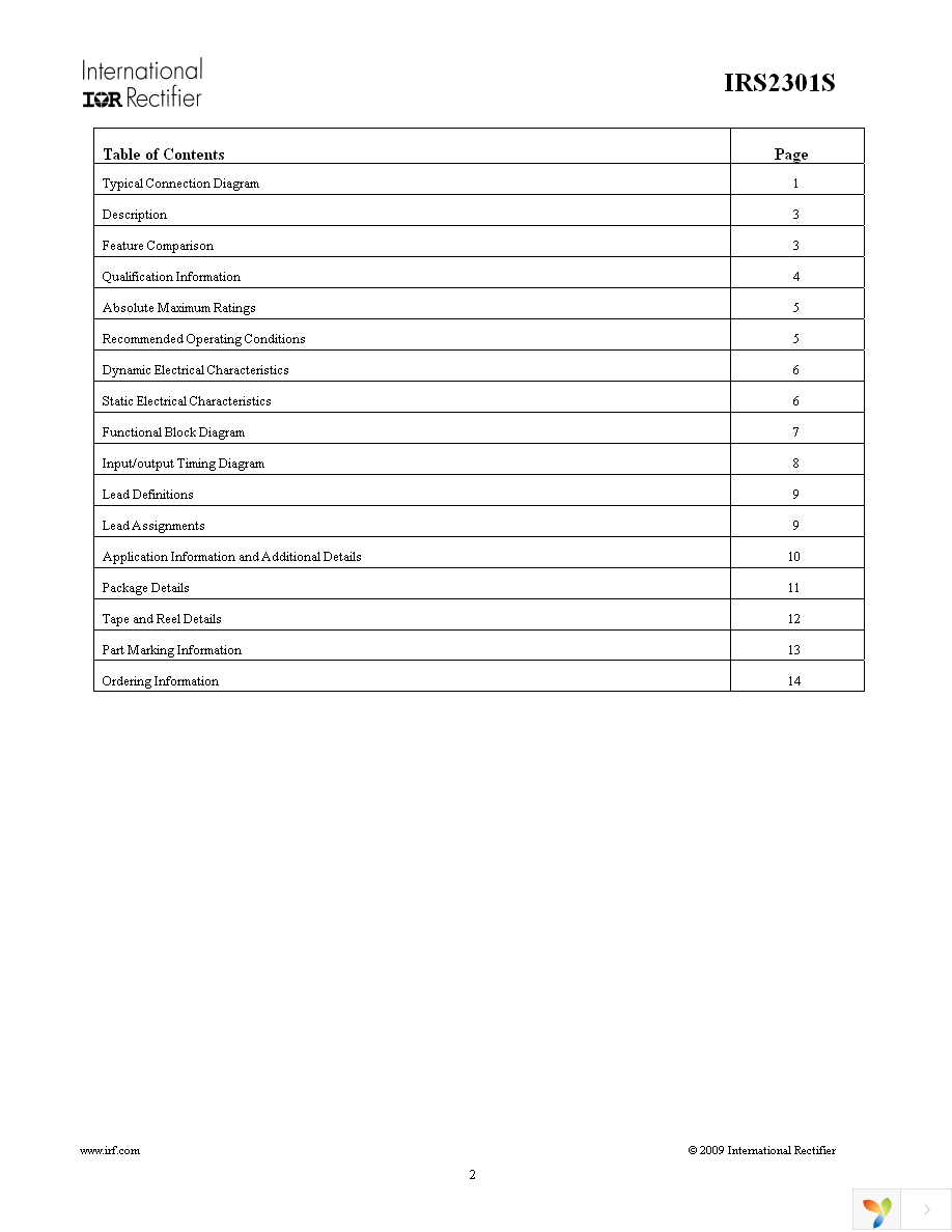 IRS2301SPBF Page 2