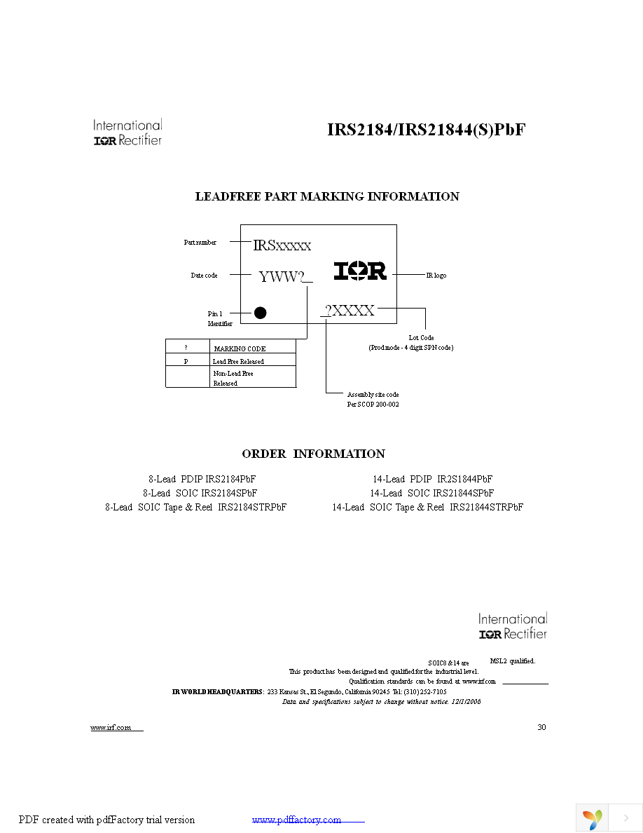 IRS2184SPBF Page 30