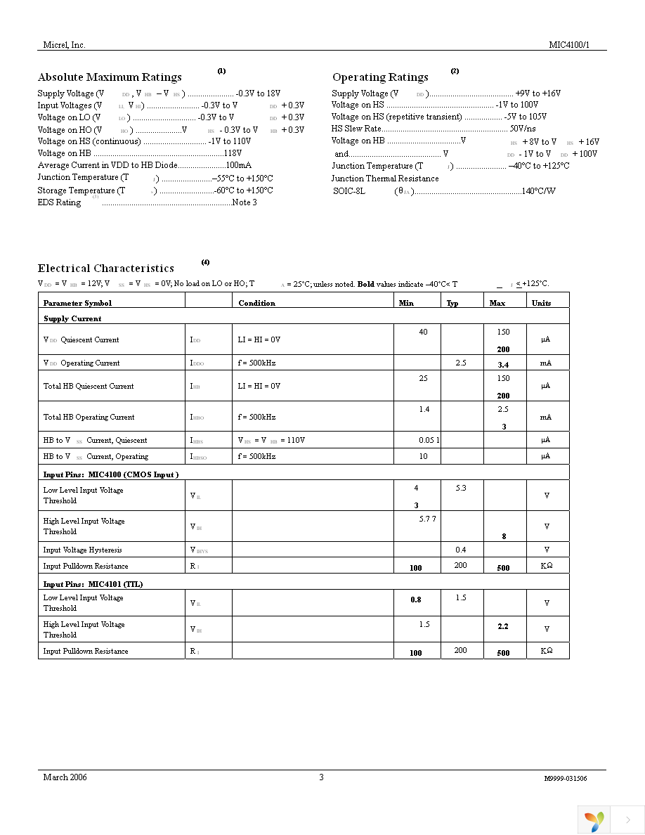 MIC4101YM Page 3