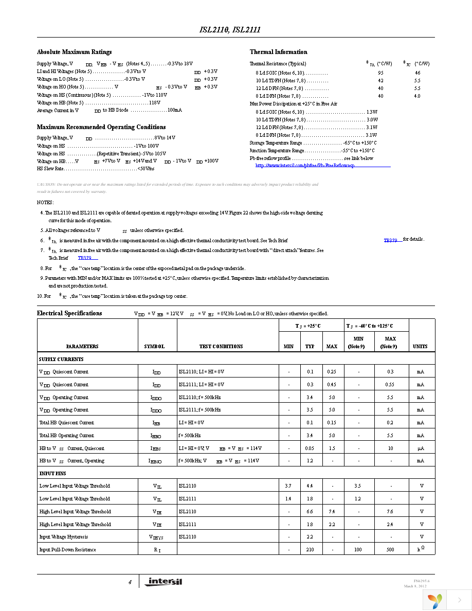 ISL2111ABZ Page 4