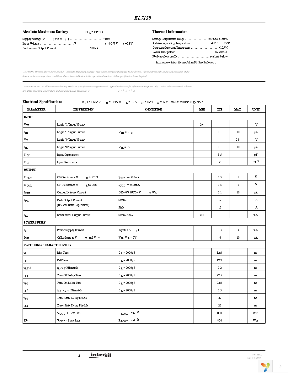 EL7158ISZ Page 2