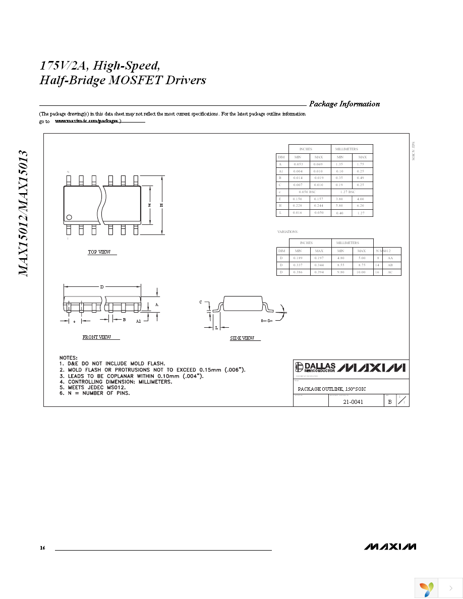 MAX15013BASA+ Page 16