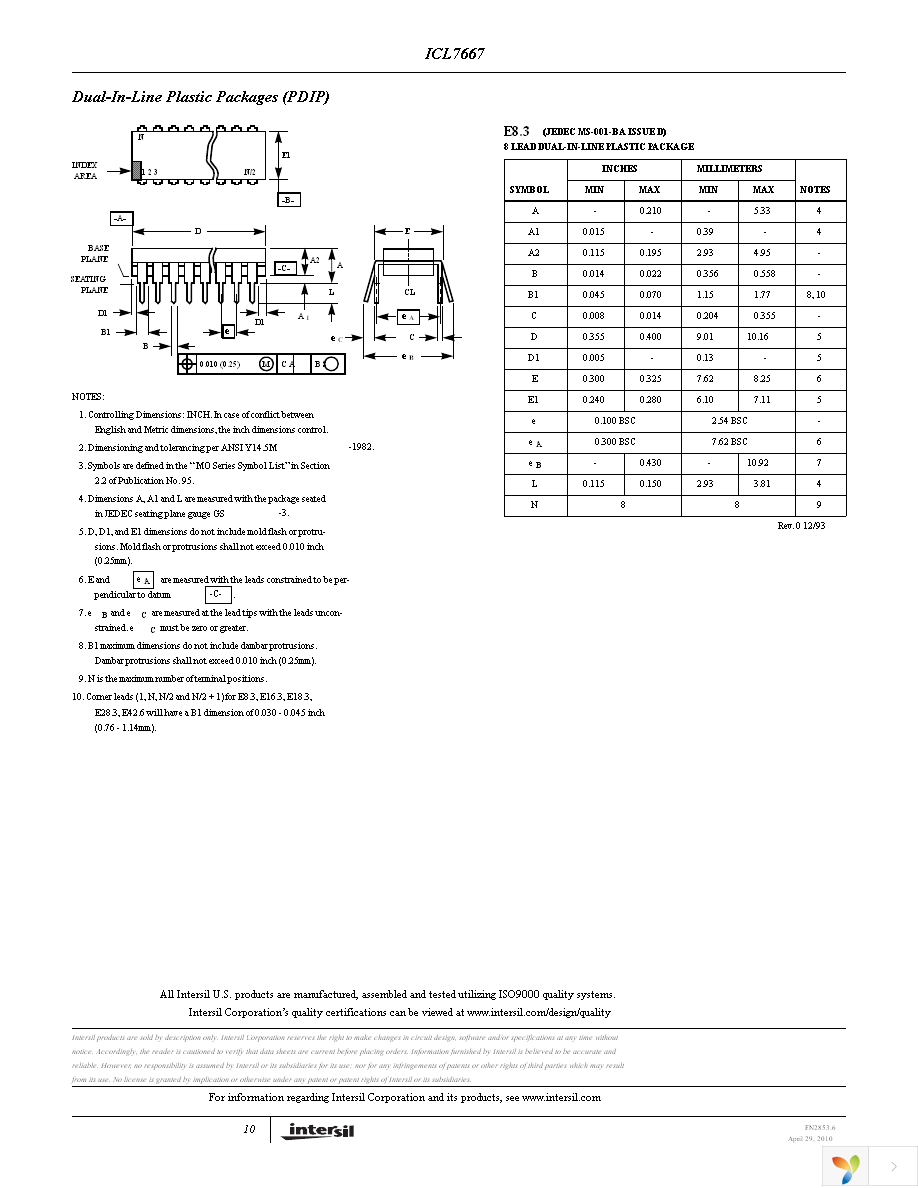 ICL7667CBAZA-T Page 10