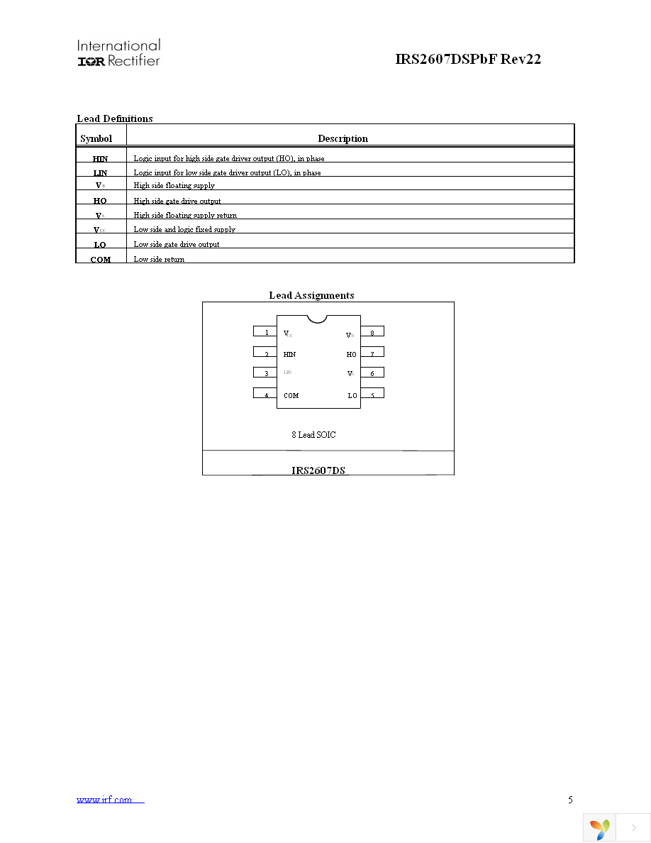 IRS2607DSTRPBF Page 5