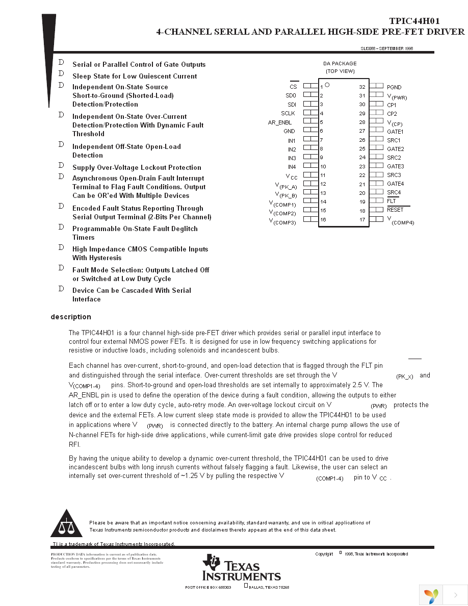 TPIC44H01DA Page 1