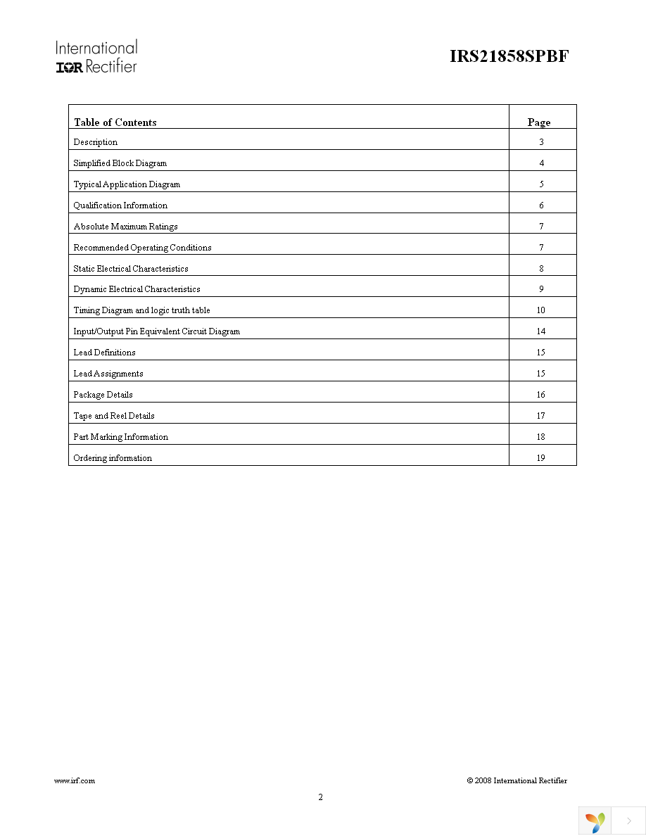 IRS21858SPBF Page 2