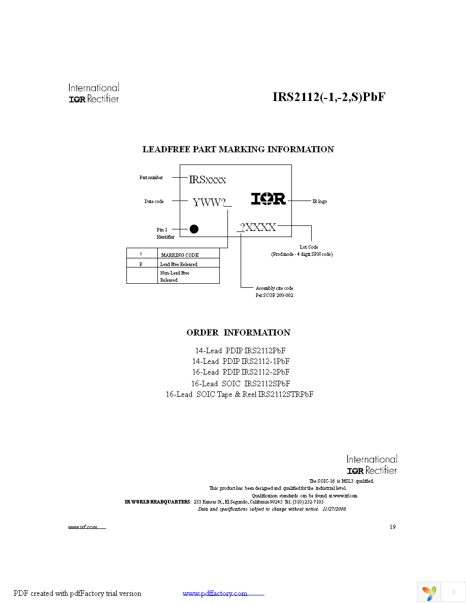 IRS2112SPBF Page 19