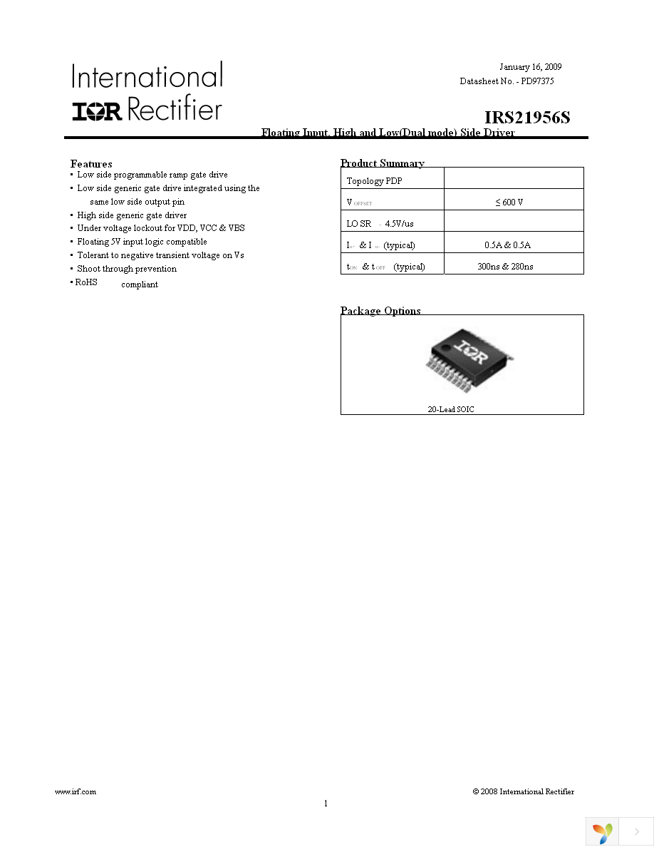 IRS21956SPBF Page 1