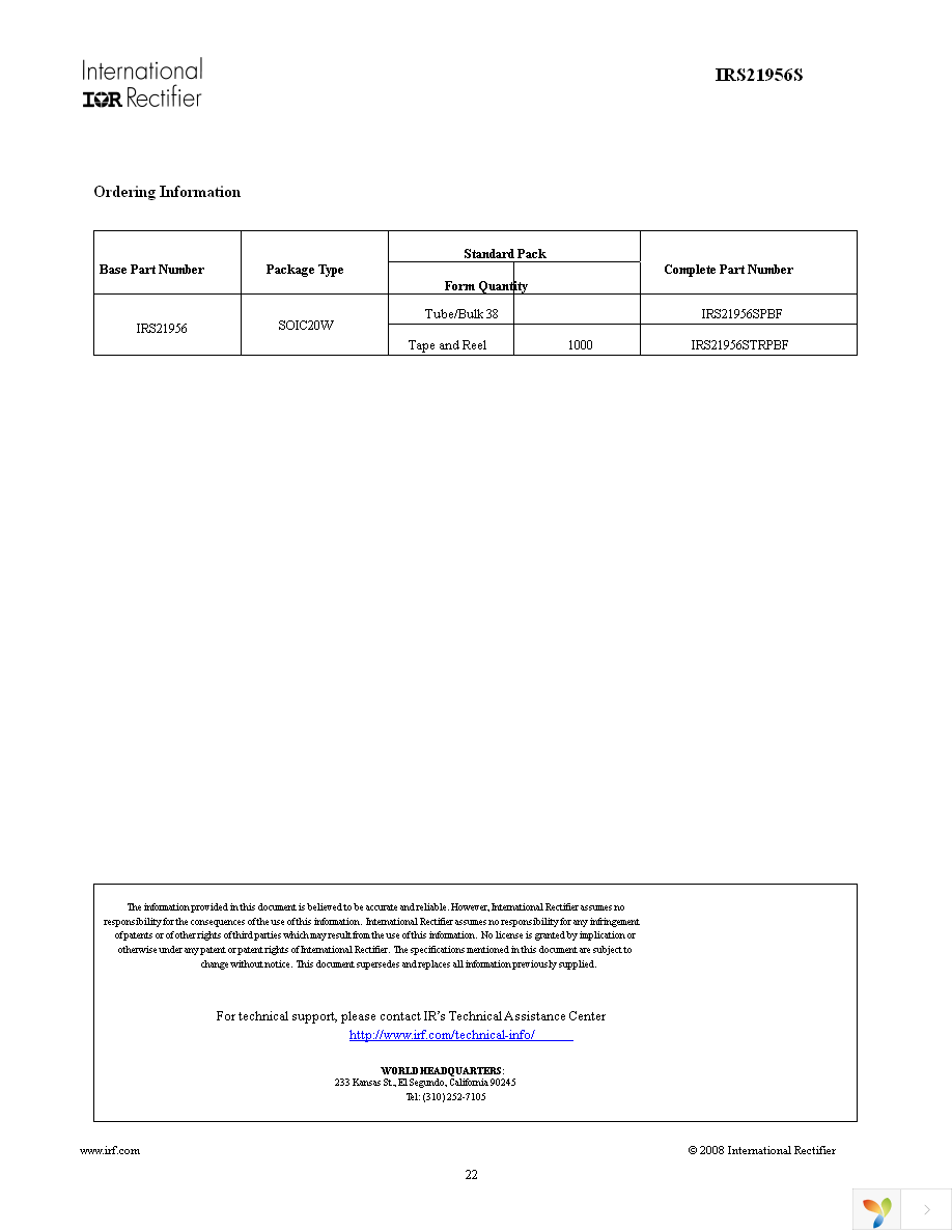 IRS21956SPBF Page 22