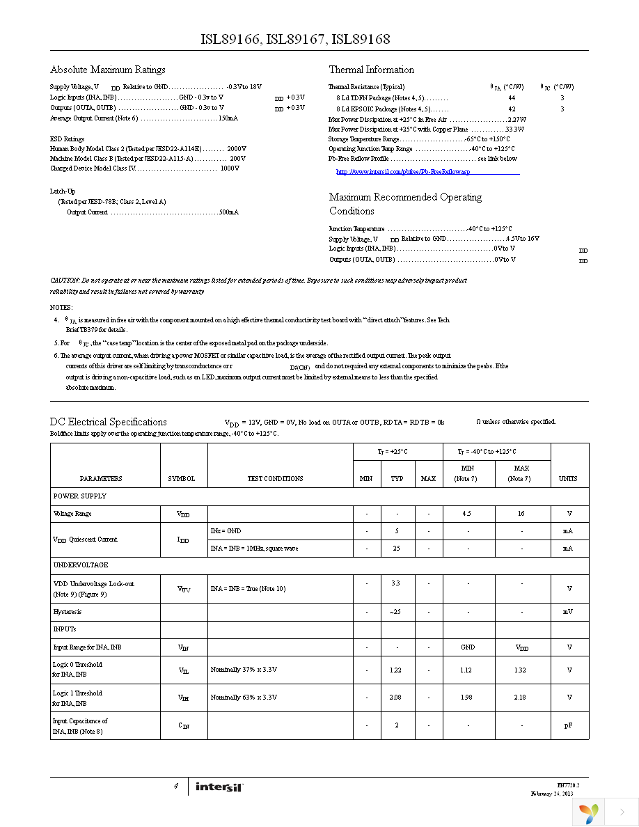 ISL89167FBEAZ Page 4