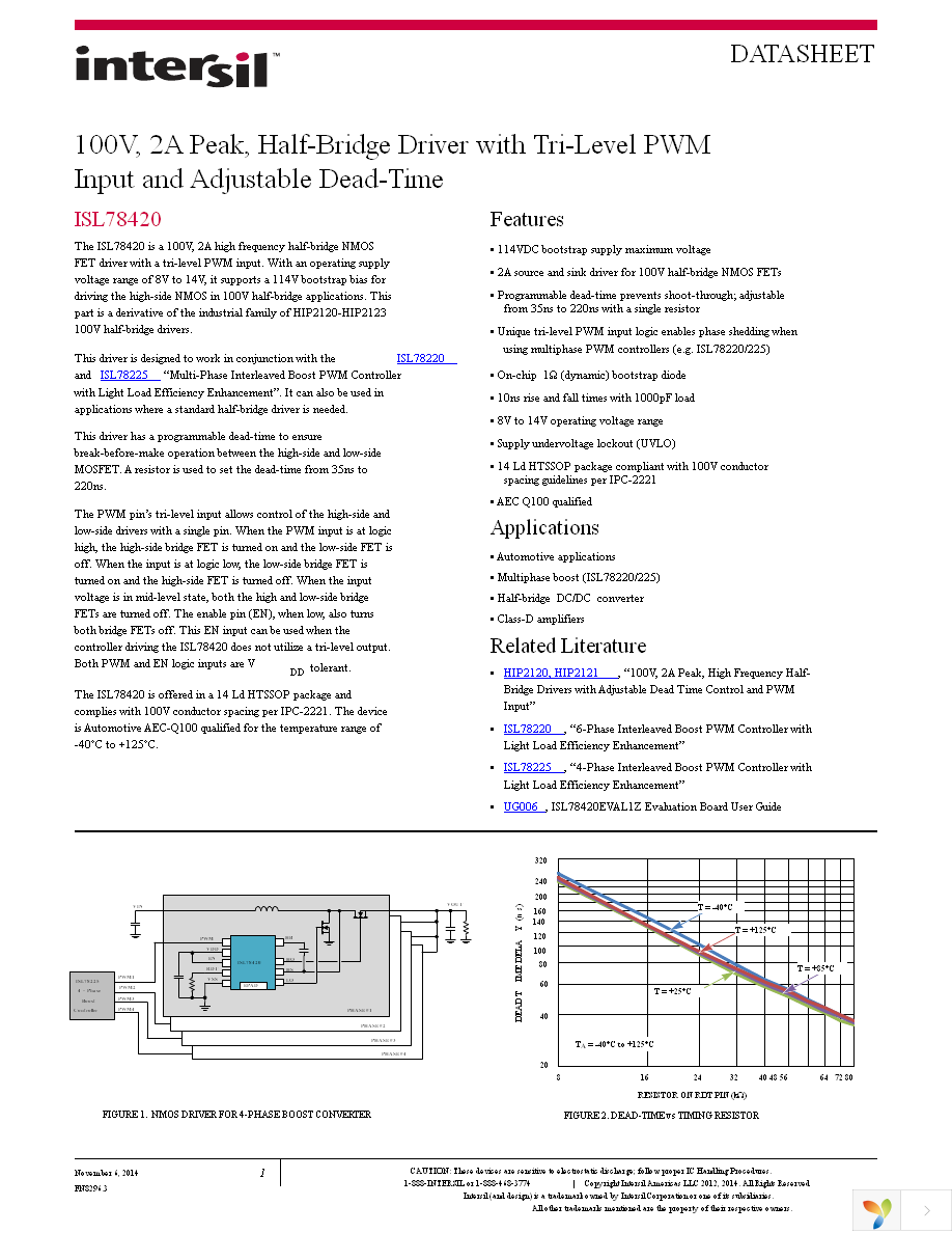 ISL78420ARTAZ Page 1