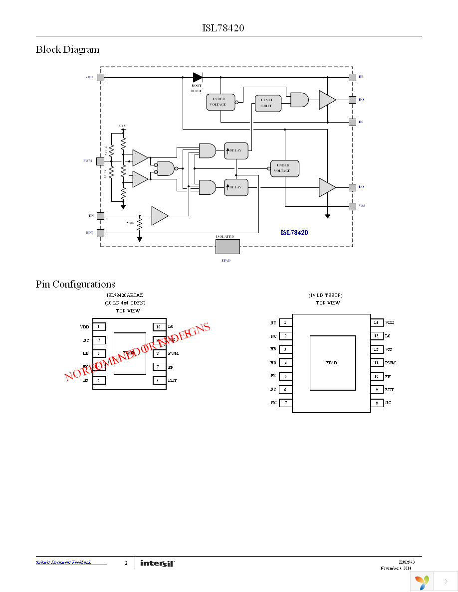 ISL78420ARTAZ Page 2