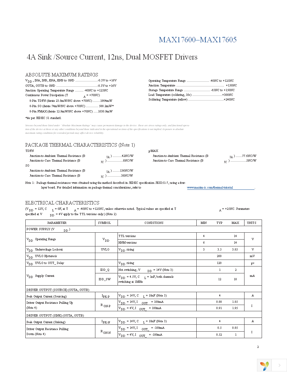 MAX17601ASA+ Page 2