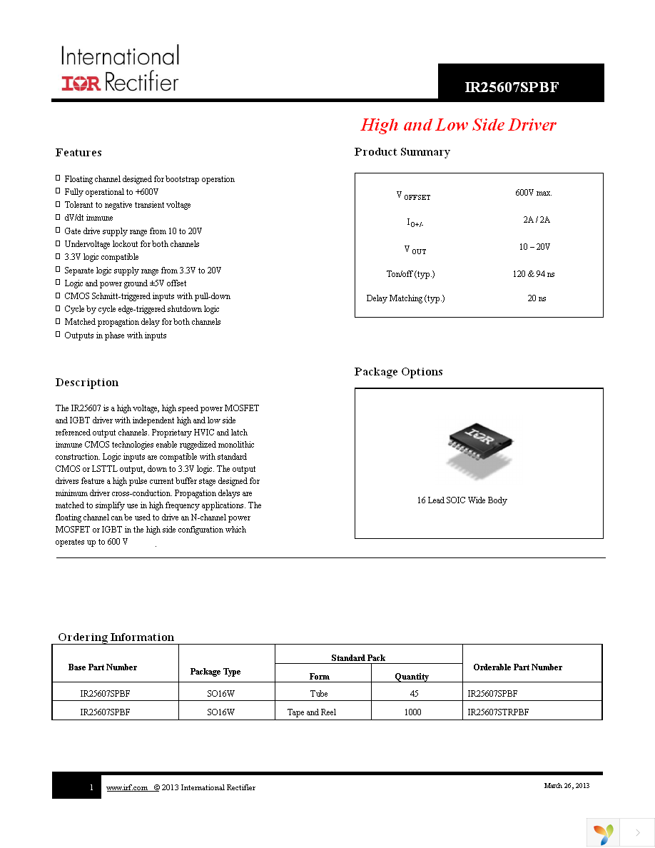 IR25607SPBF Page 1