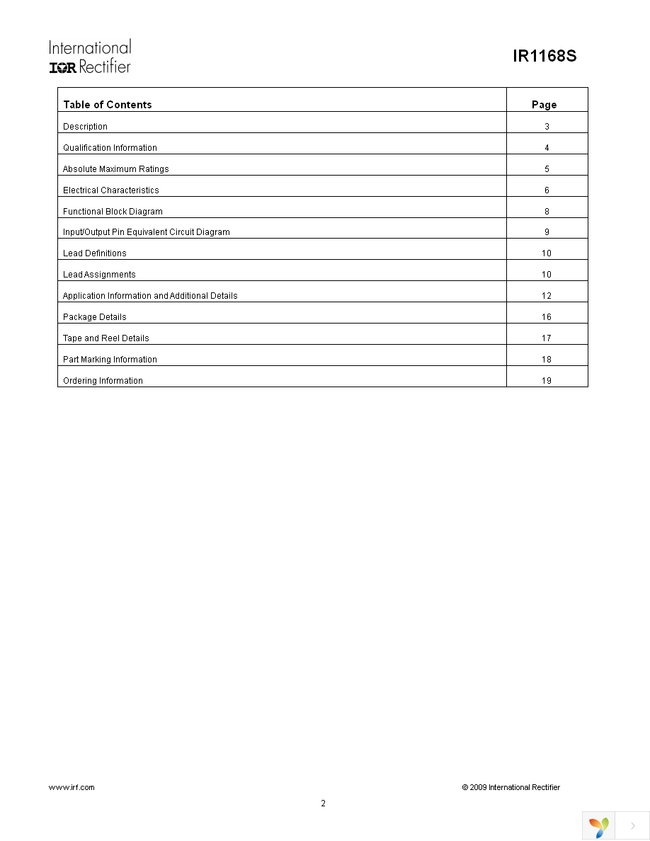 IR1168SPBF Page 2