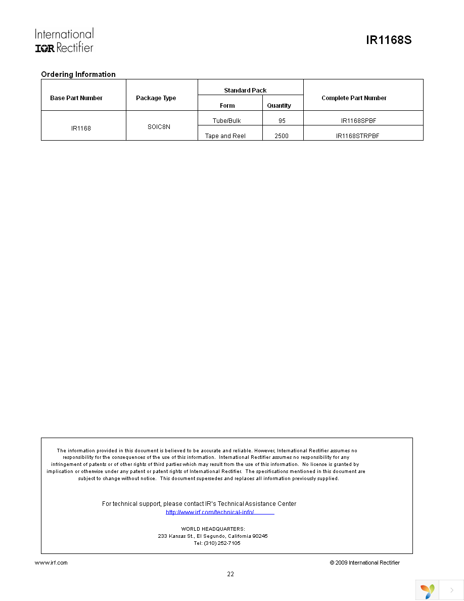 IR1168SPBF Page 22