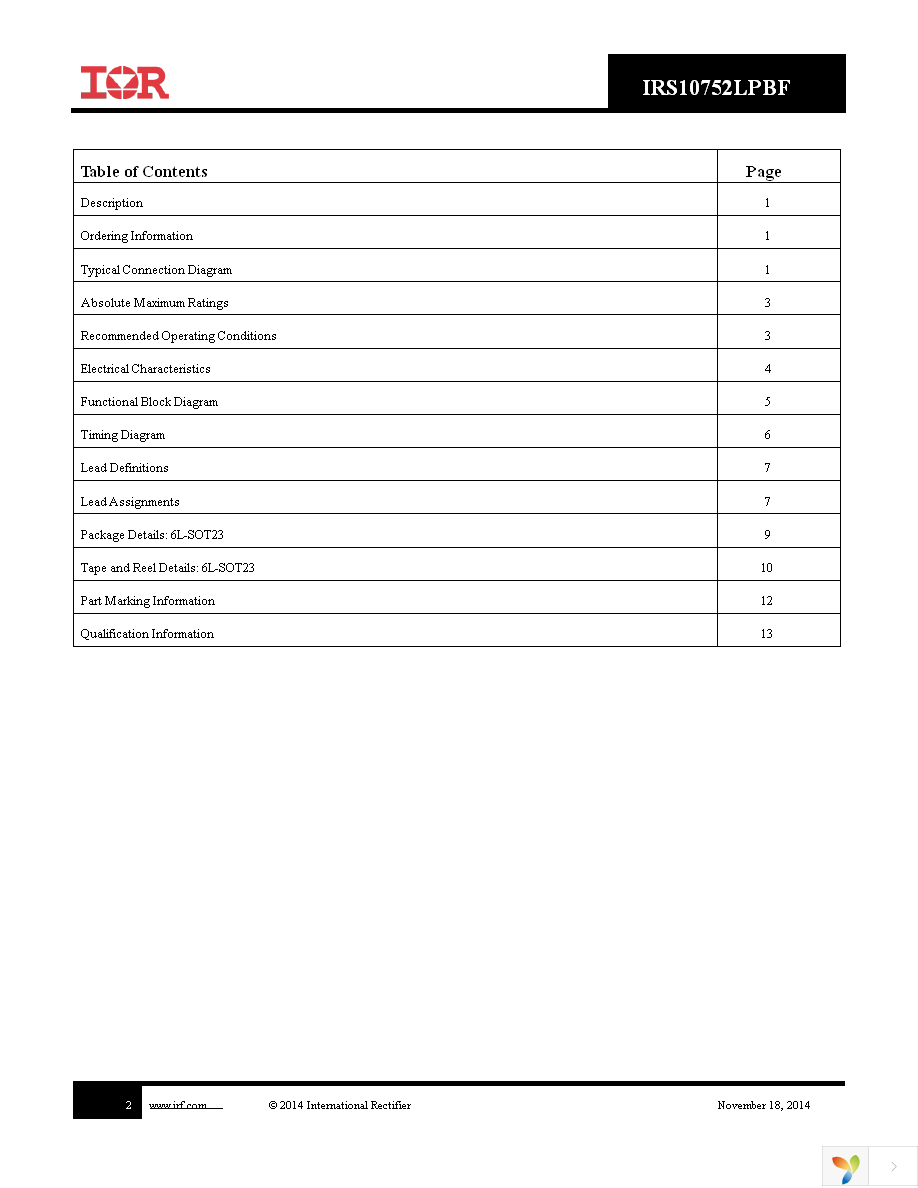 IRS10752LTRPBF Page 2