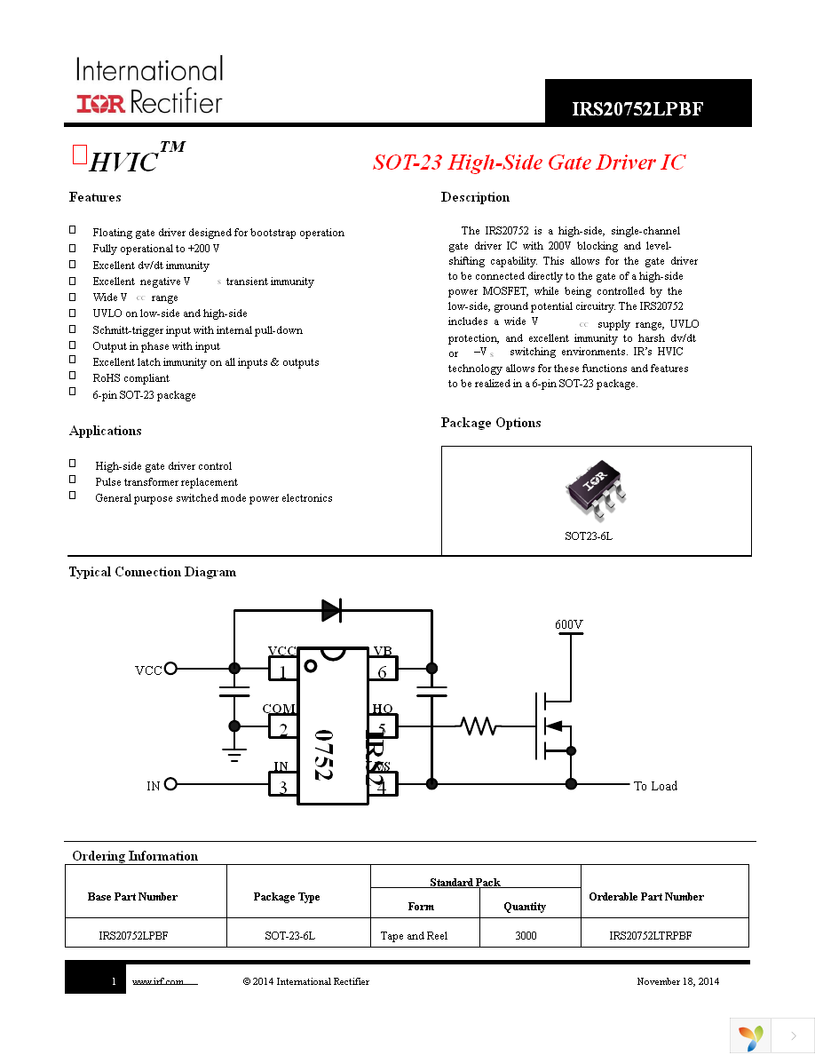 IRS20752LTRPBF Page 1