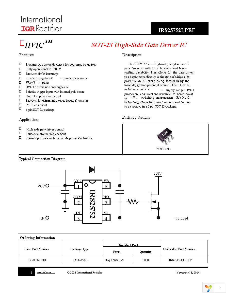 IRS25752LTRPBF Page 1