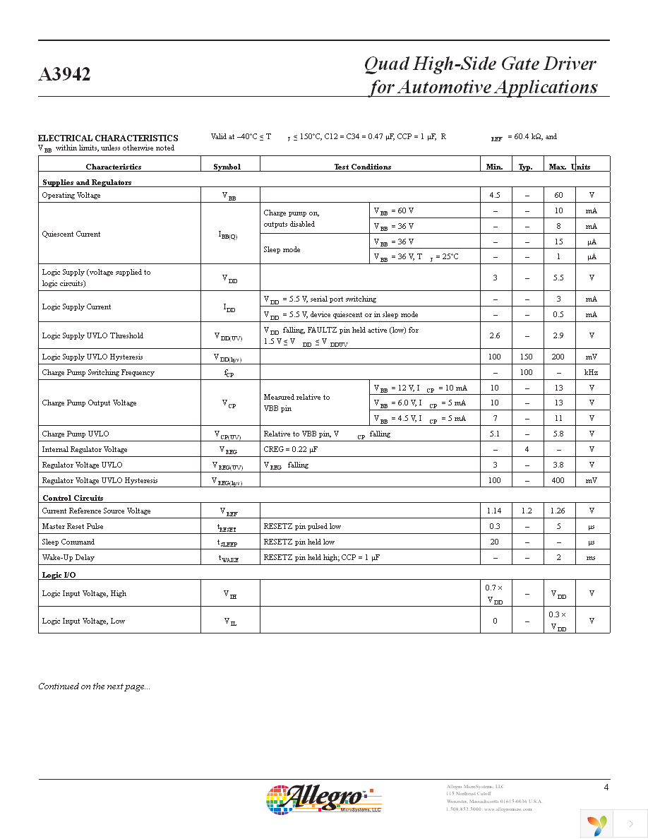 A3942KLGTR-T Page 4