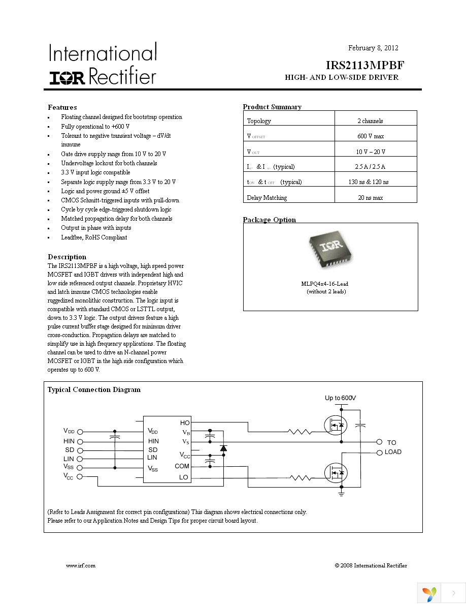 IRS2113MTRPBF Page 1