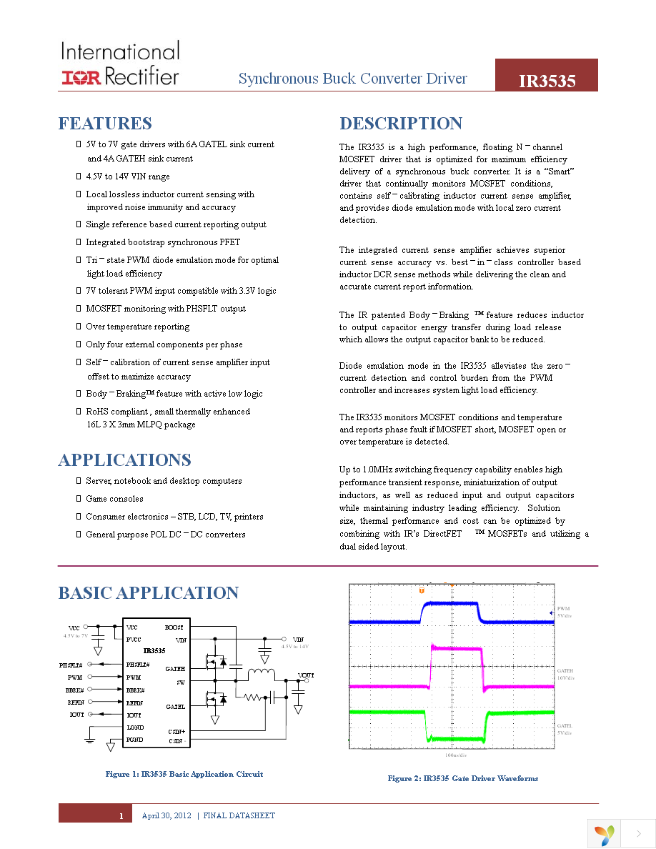 IR3535MTRPBF Page 1