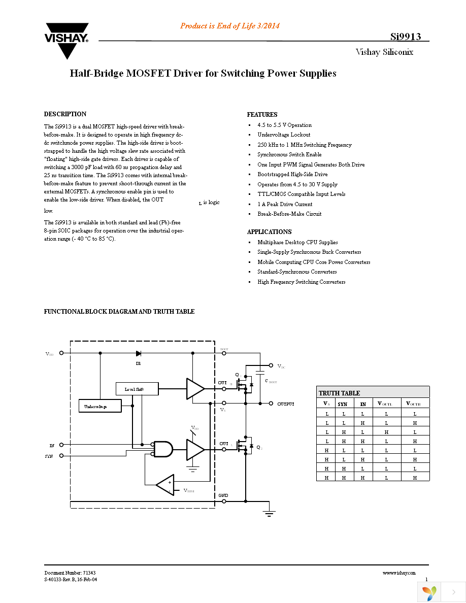 SI9913DY-T1-E3 Page 1