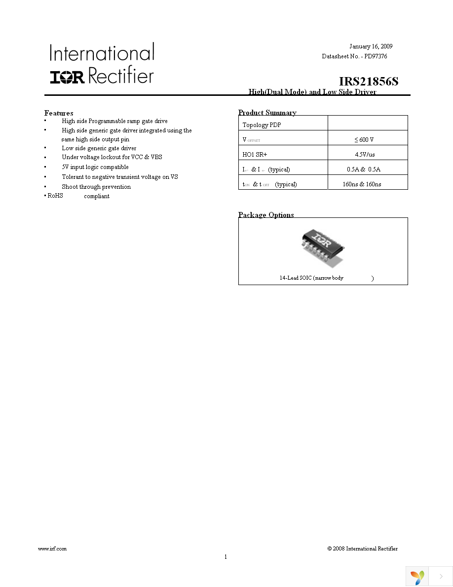 IRS21856STRPBF Page 1