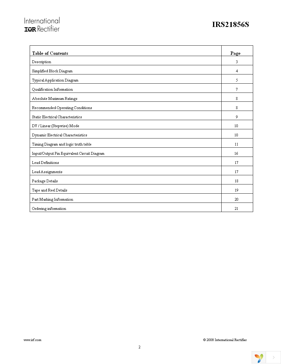 IRS21856STRPBF Page 2