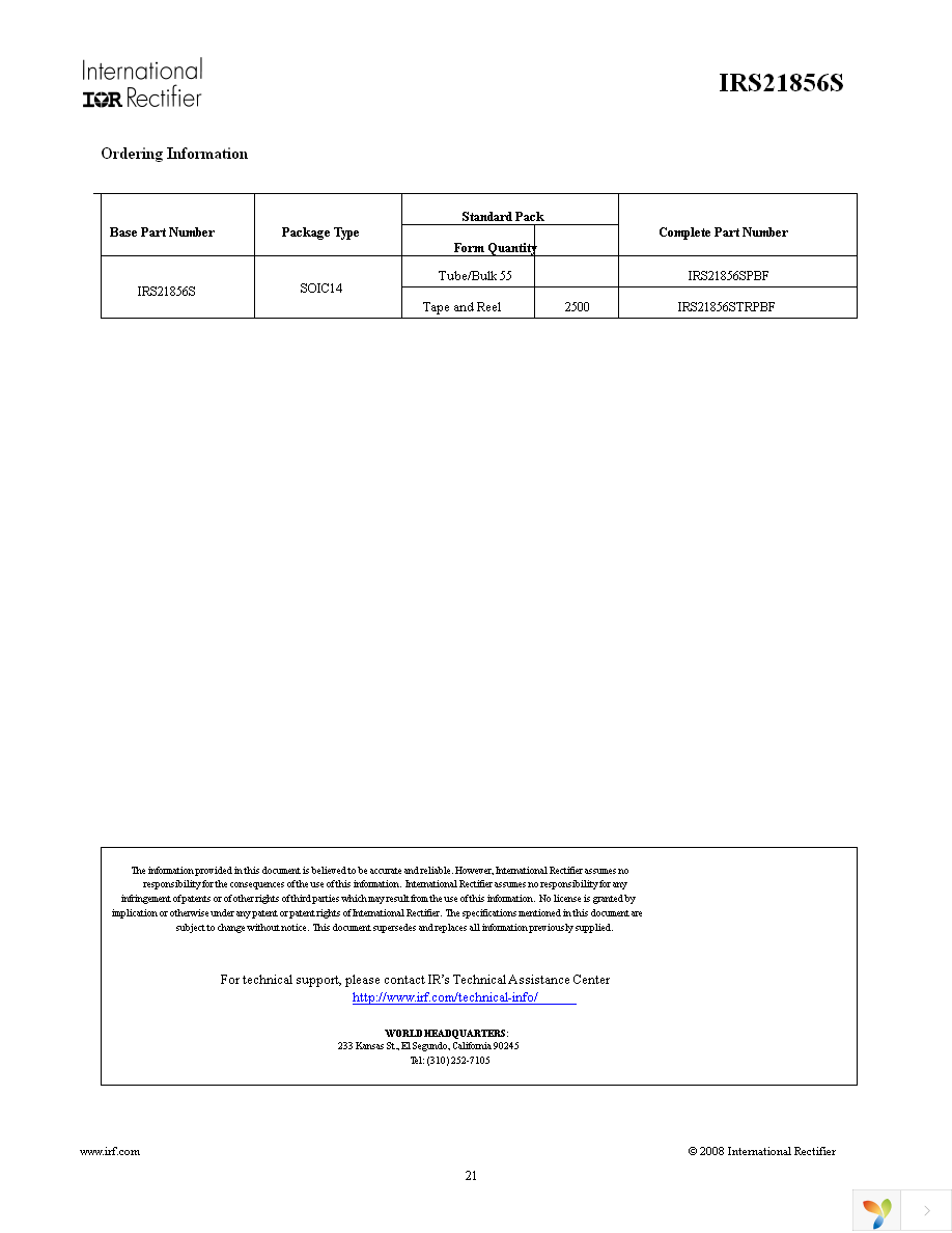 IRS21856STRPBF Page 21