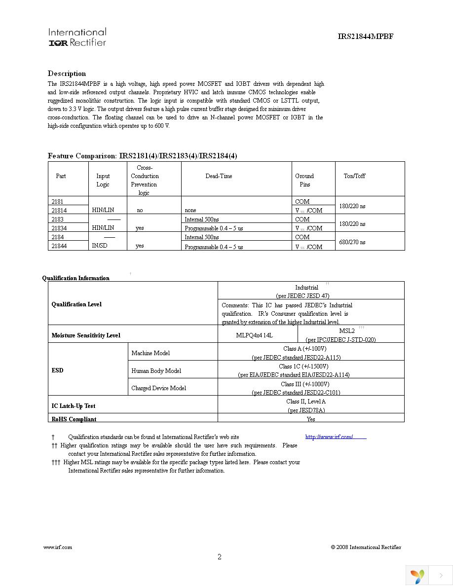 IRS21844MTRPBF Page 2