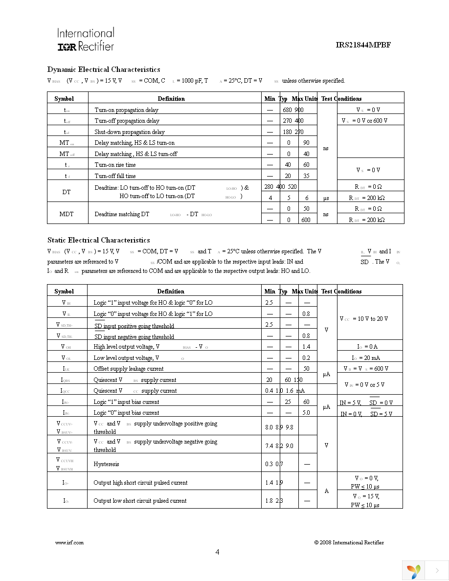 IRS21844MTRPBF Page 4