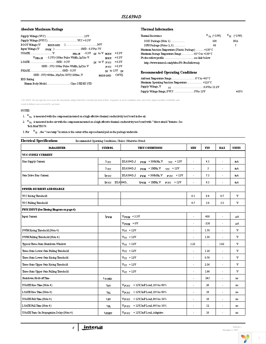 ISL6594DCBZ-T Page 4