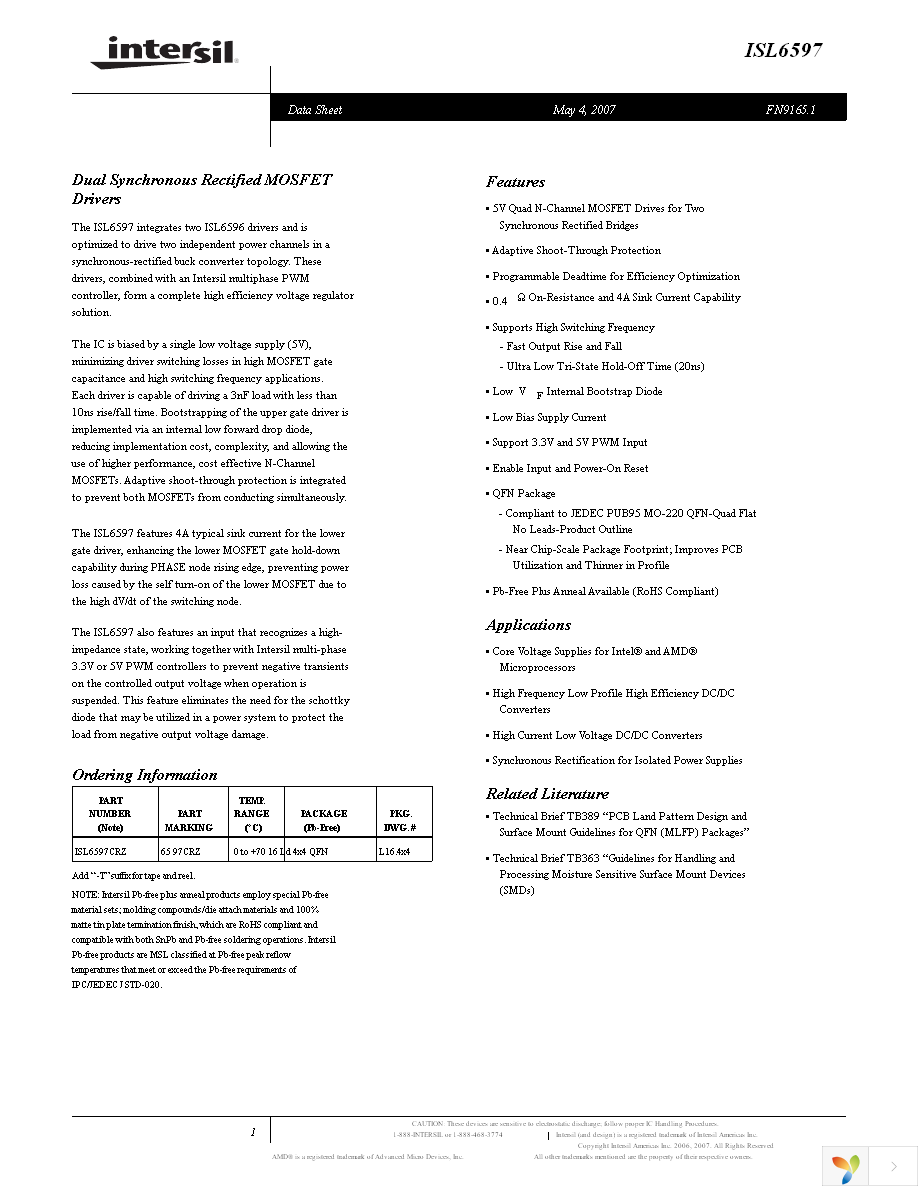 ISL6597CRZ-T Page 1