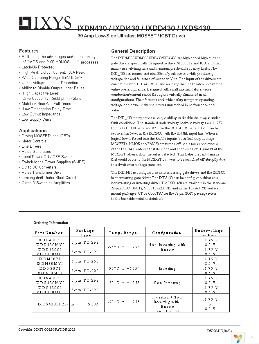 IXDN430MYI Page 1