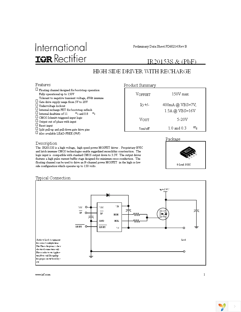 IR20153SPBF Page 1