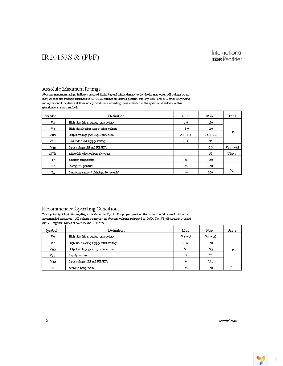 IR20153SPBF Page 2