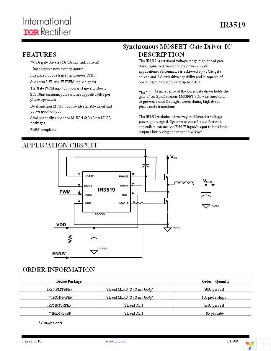 IR3519MTRPBF Page 1