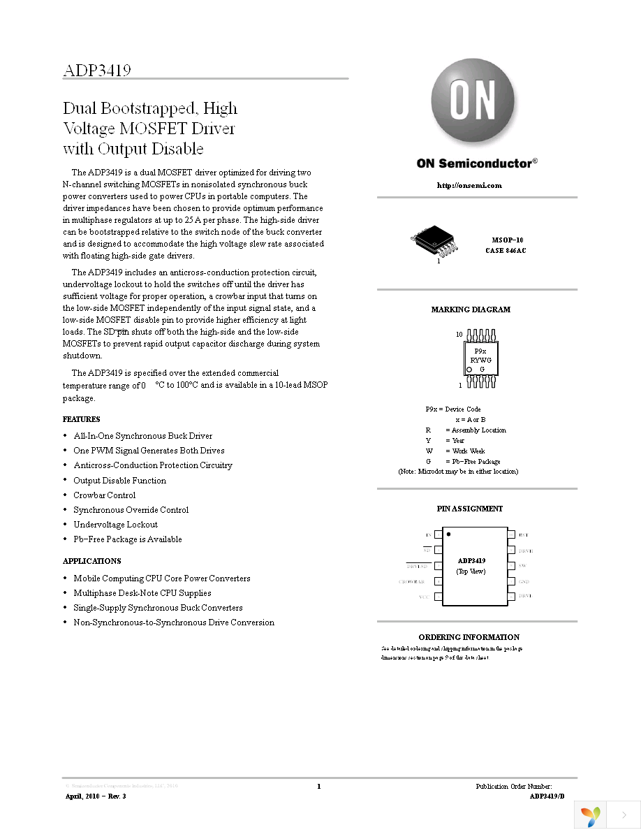 ADP3419JRM-REEL Page 1