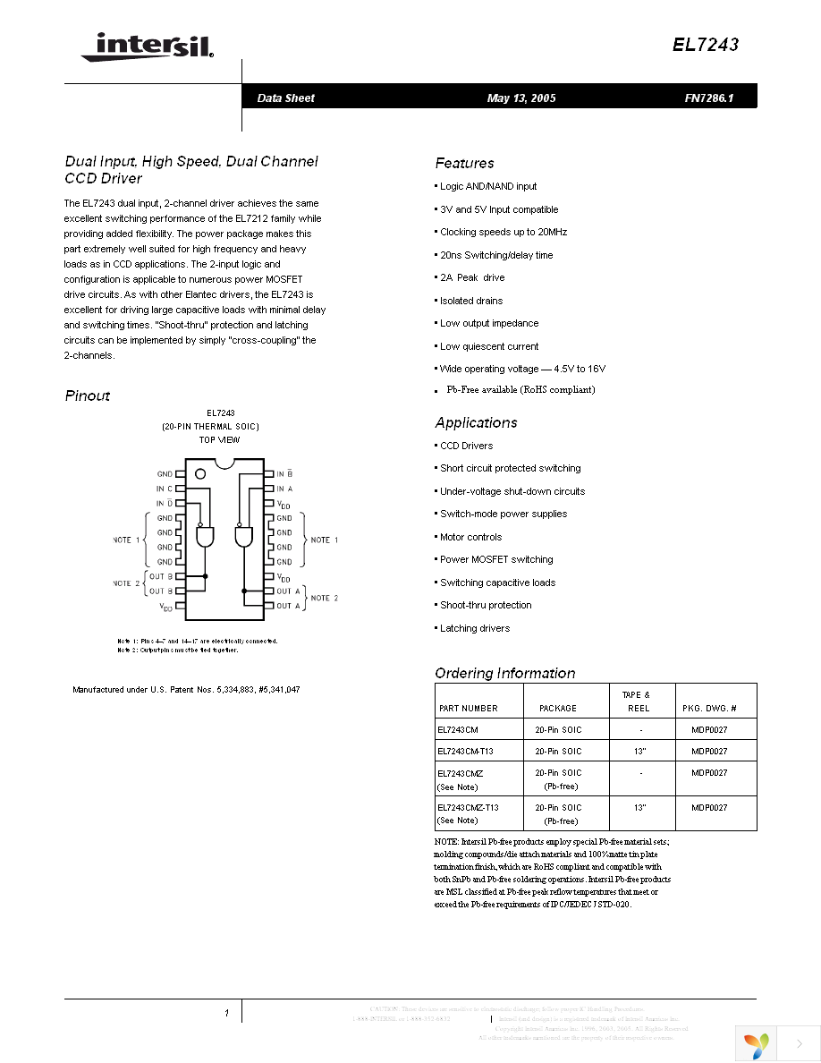 EL7243CMZ Page 1