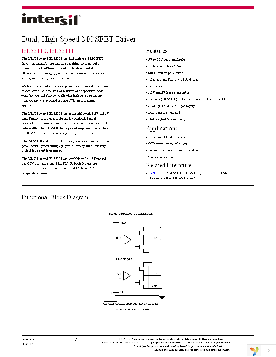 ISL55110IRZ-T7A Page 1